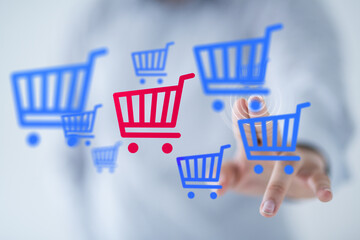 Shopping Cart Flat Design E-Commerce Icon