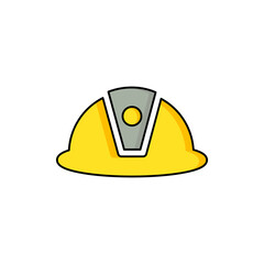 contrcution helmet icon vector full color illustration.