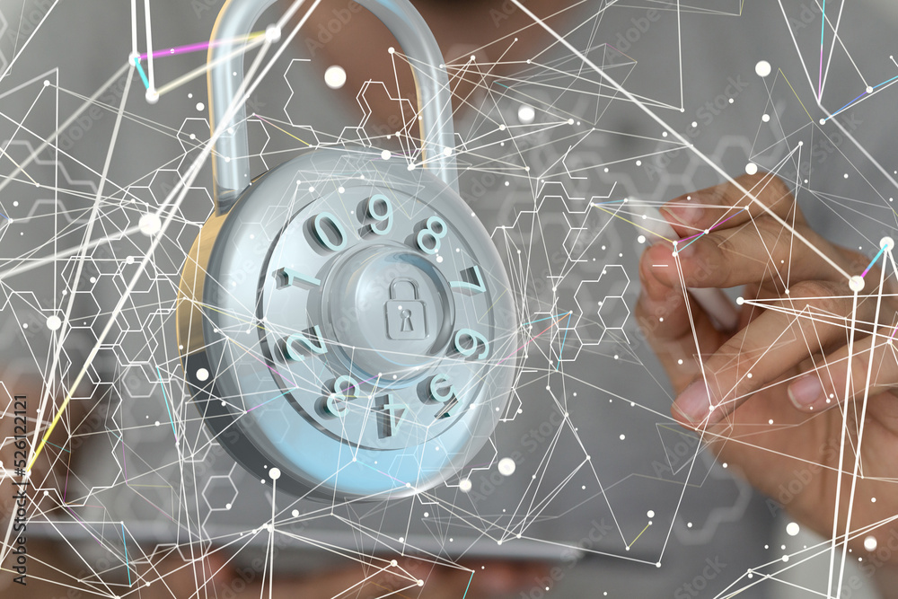 Aufkleber security data code digital concept