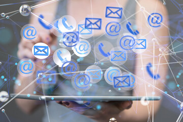 Online people network. Using internet for communication..