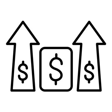 Increase and Decrease in Rate Line Icon