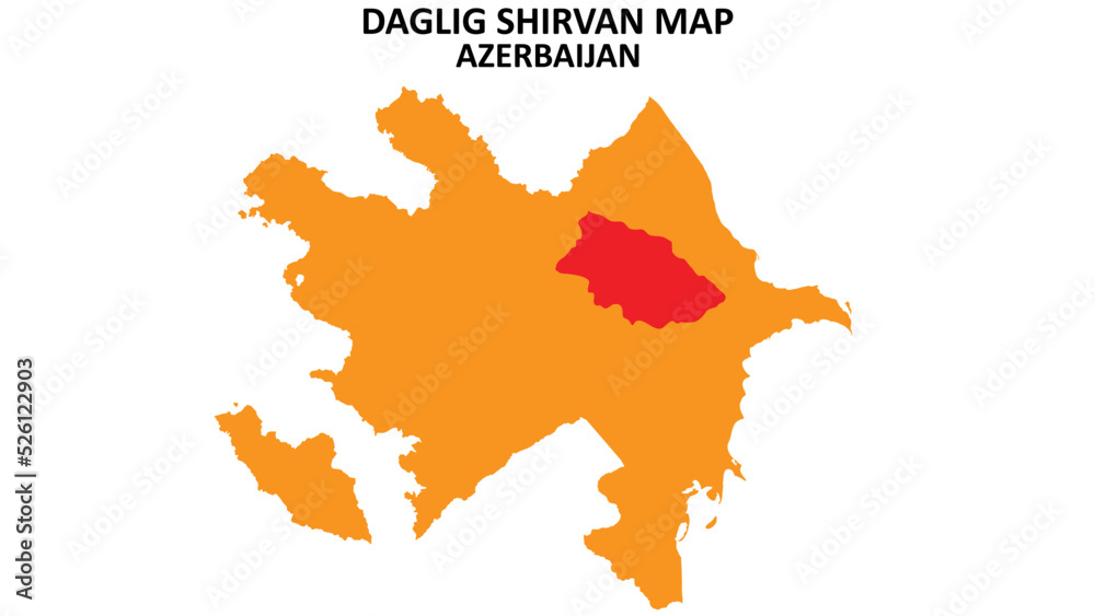 Sticker Daglig-Shirvan State and regions map highlighted on Azerbaijan map.