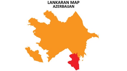 Lankaran State and regions map highlighted on Azerbaijan map.