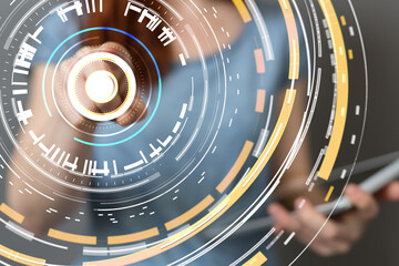 Digital technology background. Network connection dots and lines.