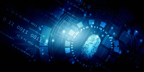 Fingerprint Scanning Technology Concept 2d Illustration