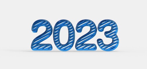Typography design of 2023 with 3d style