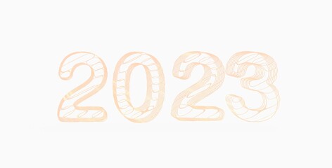 Typography design of 2023 with 3d style design