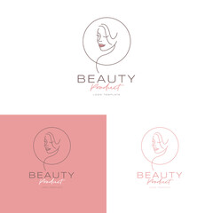 beautiful woman vector logo line art for beauty salon logo