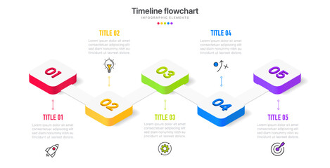 Timeline 3d infographic design with options or steps Infographics for business concept. Can be used for presentations workflow layout, banner, process, diagram, flow chart, info graph, annual report.