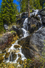 Roadside Waterfall in Yosemite National Park, California