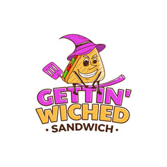 wizard and sandwich illustration for sandwich shop logo