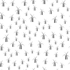 Seamless pattern with black blades of grass on a white background. Floral black and white texture for wallpaper, textile, packaging, wrapping paper
