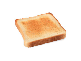 Slice of delicious toasted bread isolated on white