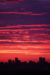 Plakat Denver, CO skyline at sunrise