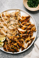 Two Types of  Sliced Grilled Chicken Breast