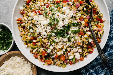 Overhead Cropped Mexican Street Corn Salad