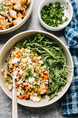 Vegetarian Mexican Street Corn Salad with Arugula