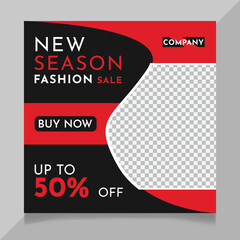 New season fashion sale social media post template