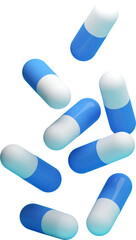 Drug production for medical use,drug on blue background, medicine