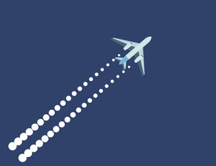 Ein Flugzeug fliegt über einen hinweg und zieht Kondensstreifen hintersich.