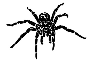 Black spider tattoo vector