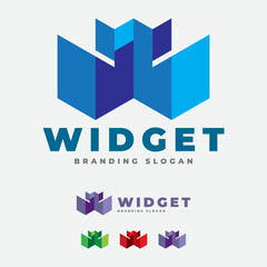 Widget Application and Web Hosting Server W Logo