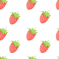 minimalistic strawberry pattern on white background