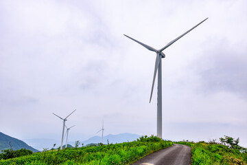 wind turbine on field