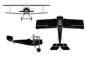 Avión biplano de la primera guerra mundial Nieuport 16