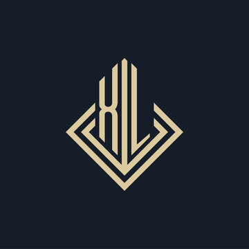Initials XL logo rhombus lines shape style, luxury modern real estate logo design