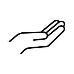 Fototapeta premium Hand receiving icon. Opened hand of symbol of receiving.