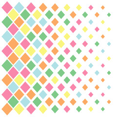Pattern of rhombuses of different sizes in pastel colors	
