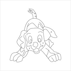 Fototapeta premium dog coloring page and animal outline design for those who love puppy