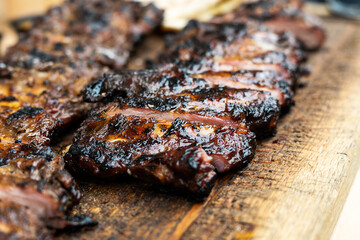 close up of grilled meat