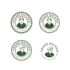 Grandma vector drawing for authentic and classic food logo