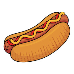 Isolated hot dog fast food vector illustration