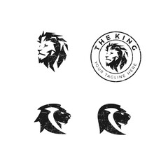 Lion head vector logo collection
