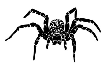 Black spider tattoo vector
