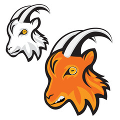 Horny Goat head illustration