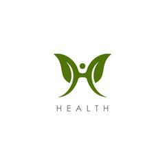 Health & Wellness Human Leaf Logo