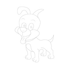 Obraz na płótnie Canvas dog coloring page and animal outline design for those who love puppy