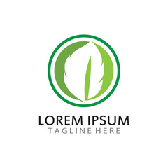natural green leaf logo icon template