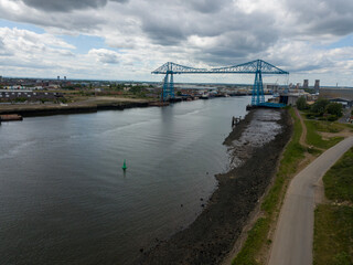 Teesside transporter bridge over the River Tees