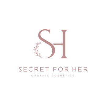 Beauty monogram logo with initial SH from the word secret woman