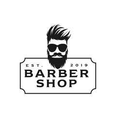 Barber Shop Vintage Element Style logo design