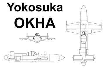 Avi&oacute;n cohete Kamikaze Yokosuka MXY-7 Okha