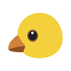 Yellow baby chick vector head bird animal cute emoji illustration