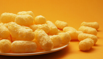 Sweet corn sticks in a bowl. Shallow depth of field