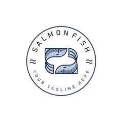 salmon fish simple logo for your restaurant or shop