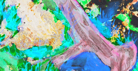 colorful marbling texture creative background with abstract waves, liquid art style painted with oil